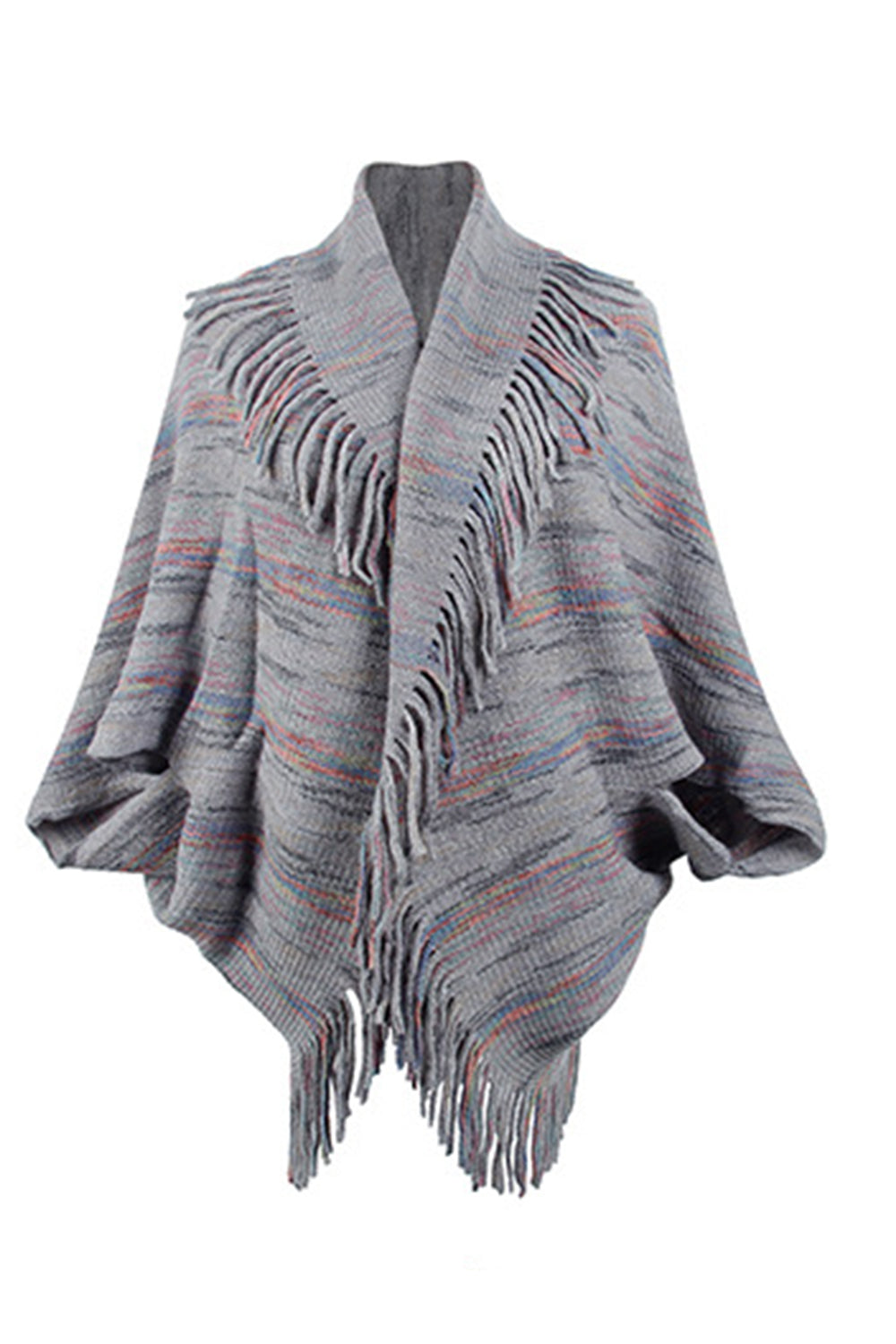 Fringe Detail Printed Poncho  - Doll Fits