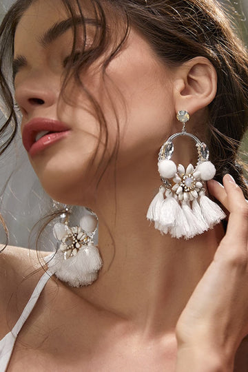 Tassel Detail Dangle Earrings  Earrings- Doll Fits