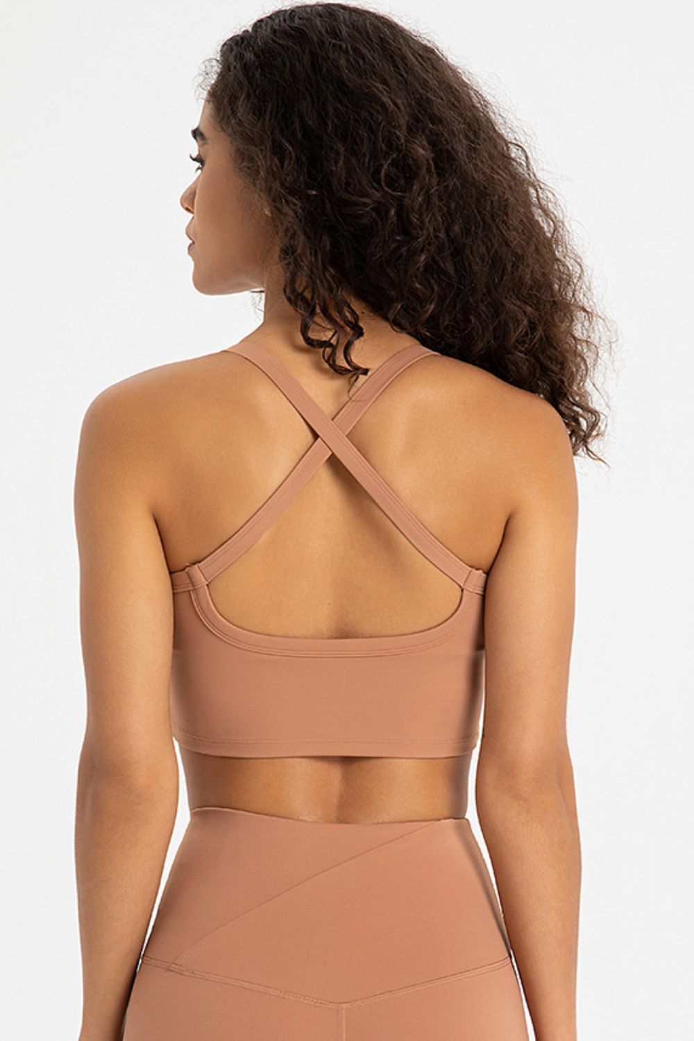 Crisscross Back V-Neck Sports Bra  Activewear- Doll Fits
