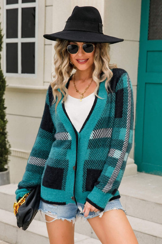 Striped Button-Front Fuzzy Cardigan  Coats & Jackets- Doll Fits