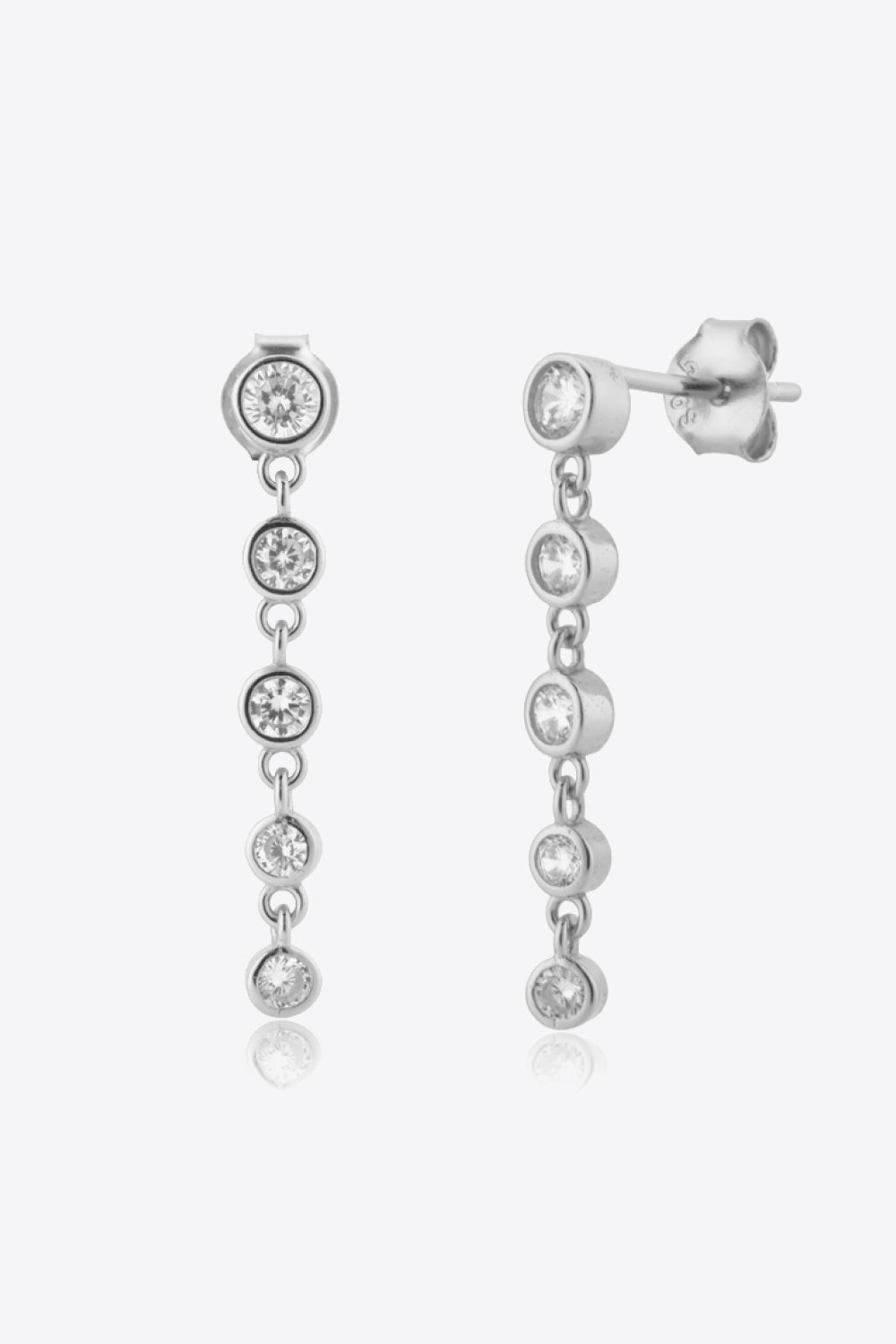 Inlaid Zircon 925 Sterling Silver Earrings  Earrings- Doll Fits