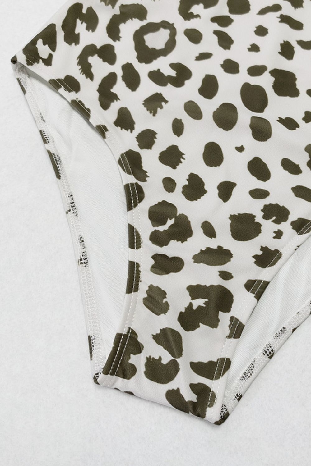 Leopard Print Cutout Lined One-Piece Swimsuit  Swimwear- Doll Fits
