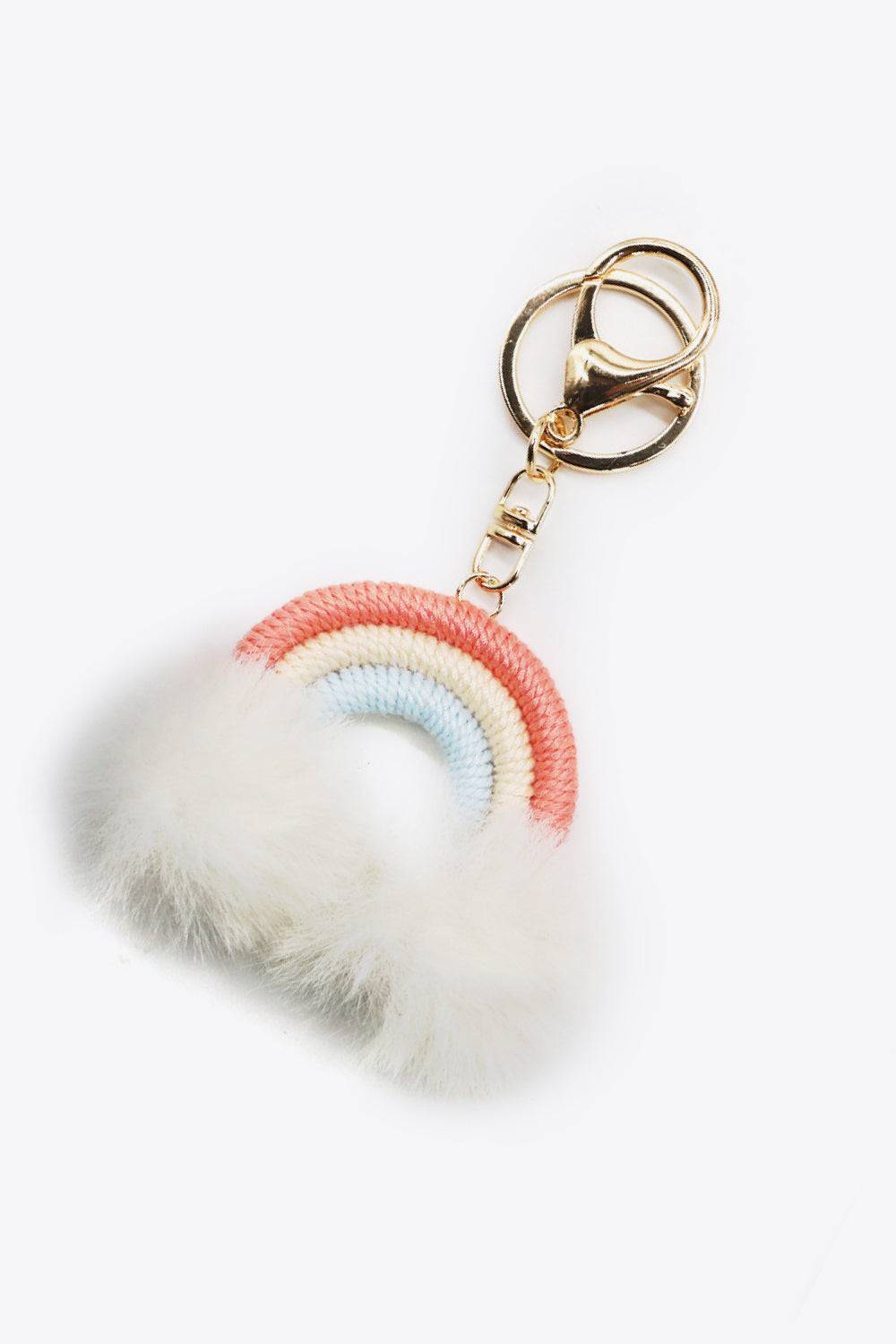 Assorted 4-Pack Rainbow Pom Pom Keychain  Keychains- Doll Fits