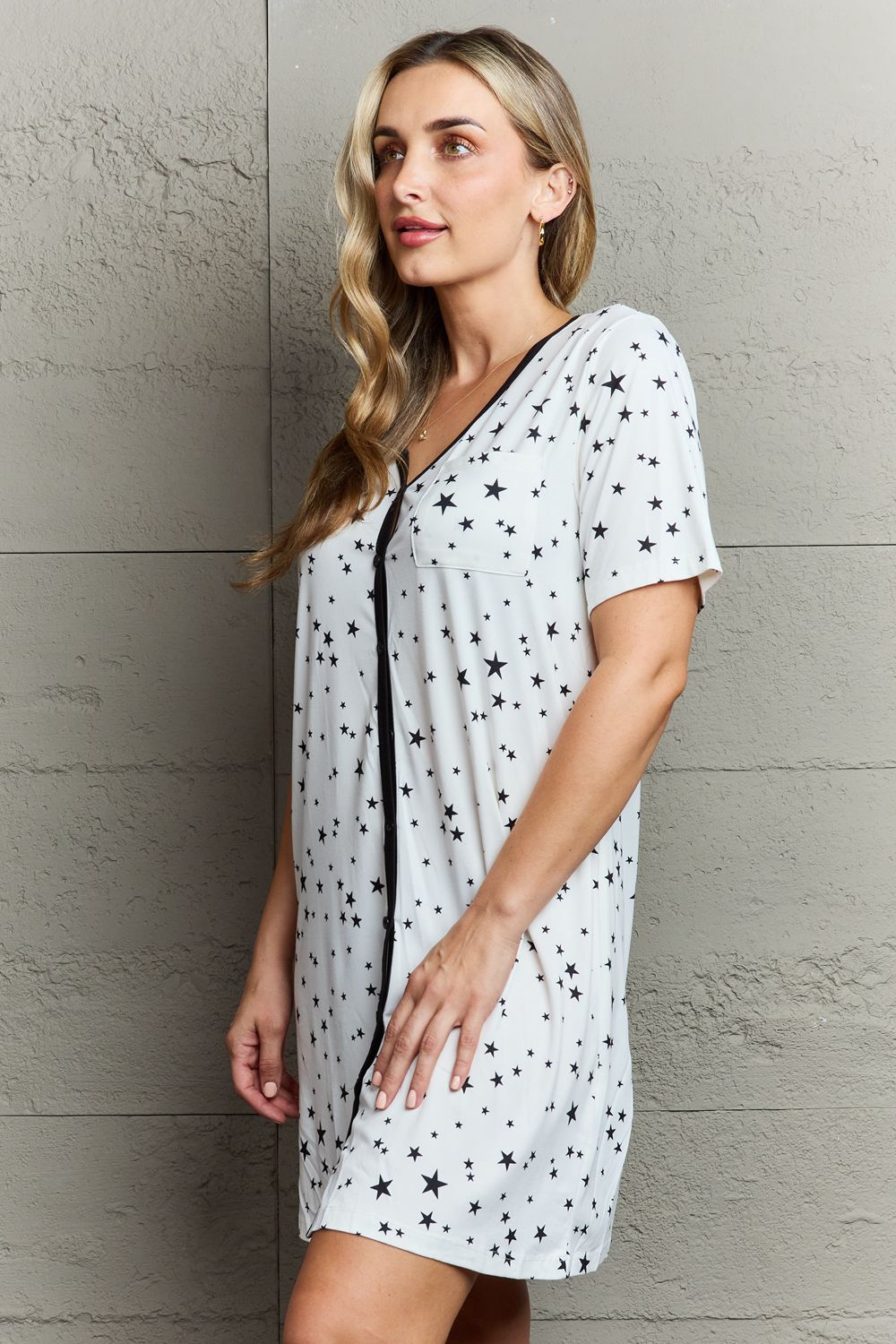 MOON NITE Quilted Quivers Button Down Sleepwear Dress  Dresses- Doll Fits