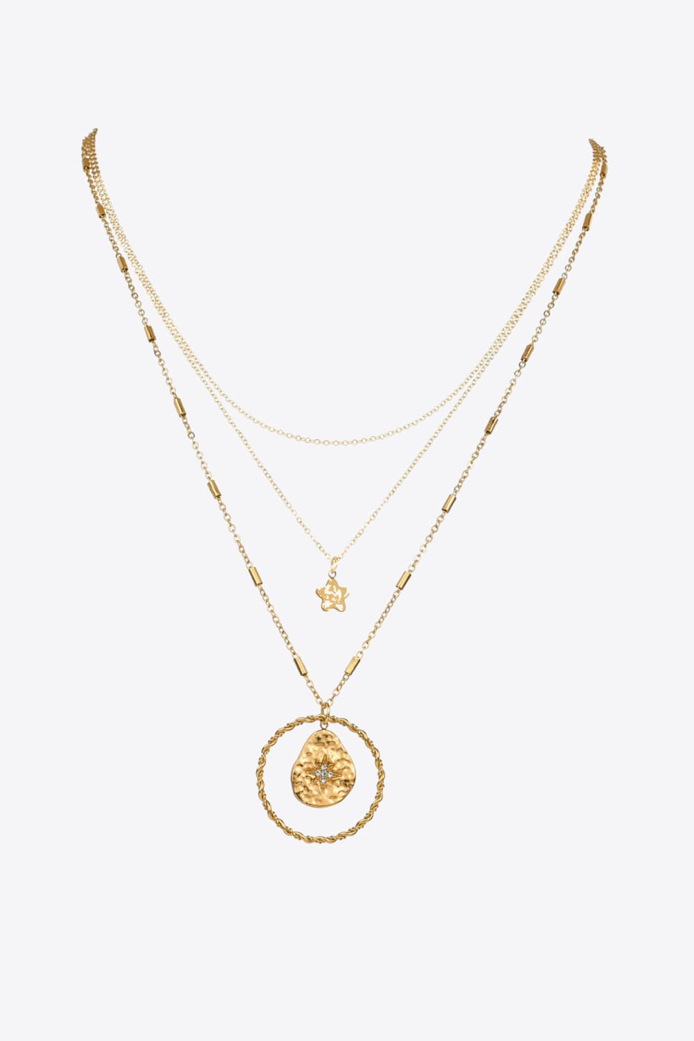 Zircon Decor Stainless Steel Necklace  Necklaces- Doll Fits