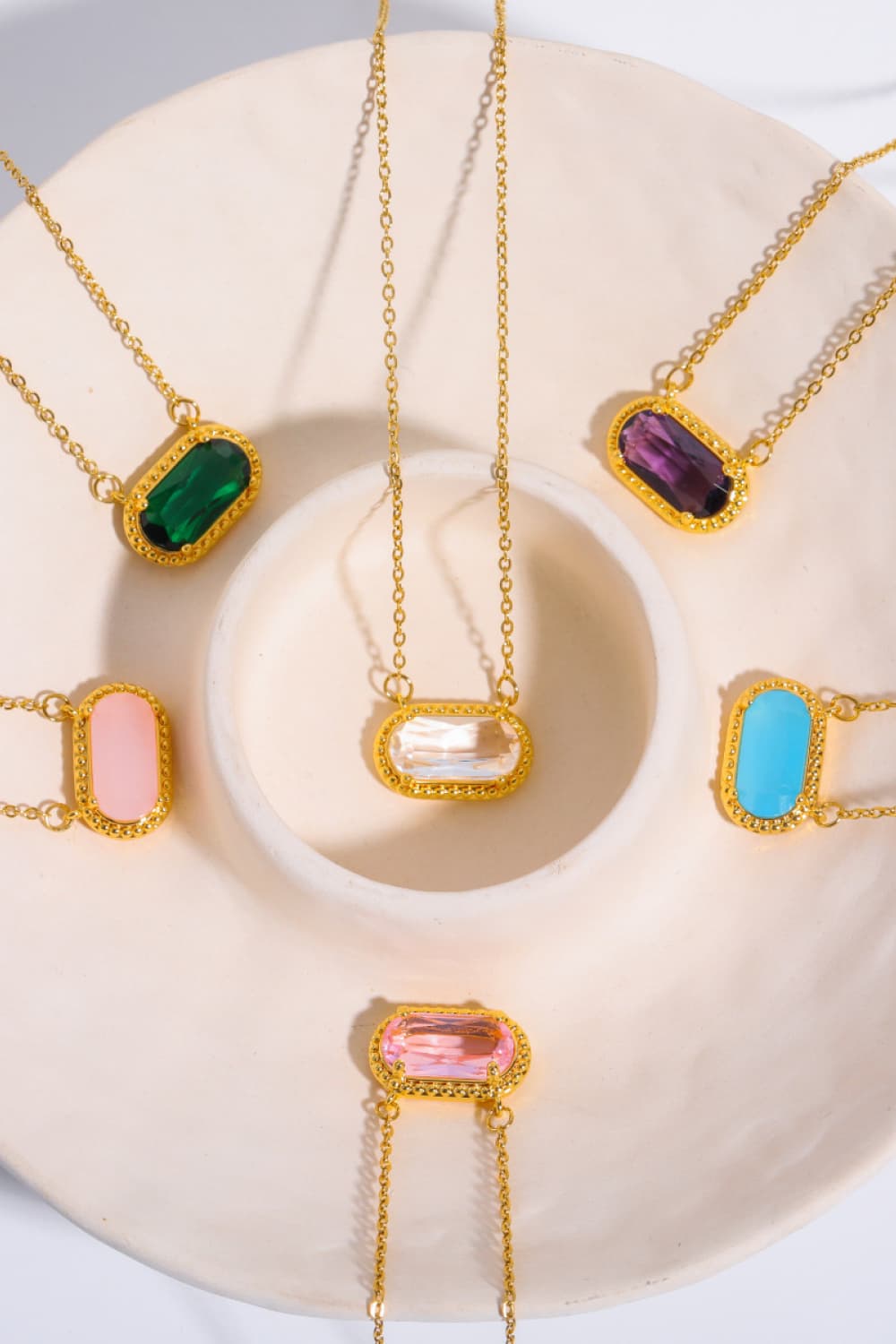 Copper 14K Gold Pleated Pendant Necklace  Necklaces- Doll Fits