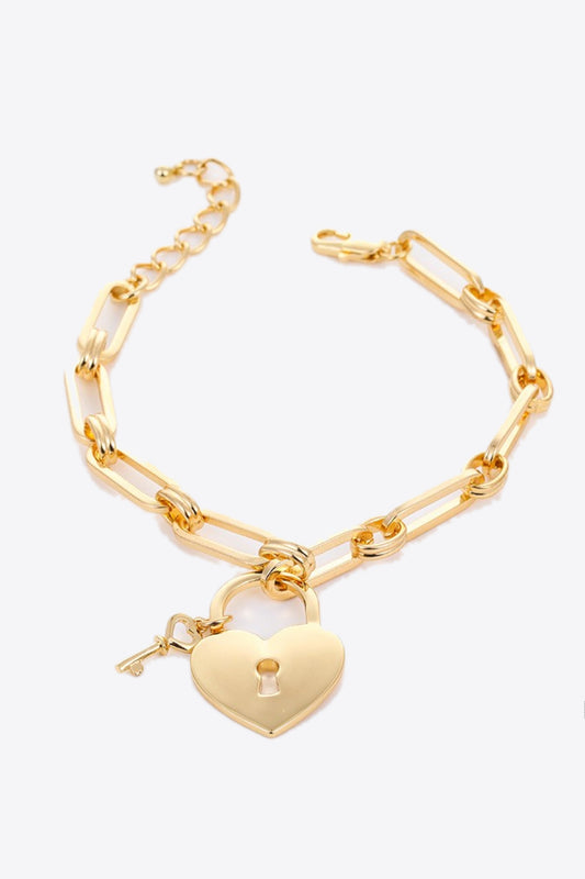 Heart Lock Charm Chain Bracelet  Bracelets- Doll Fits