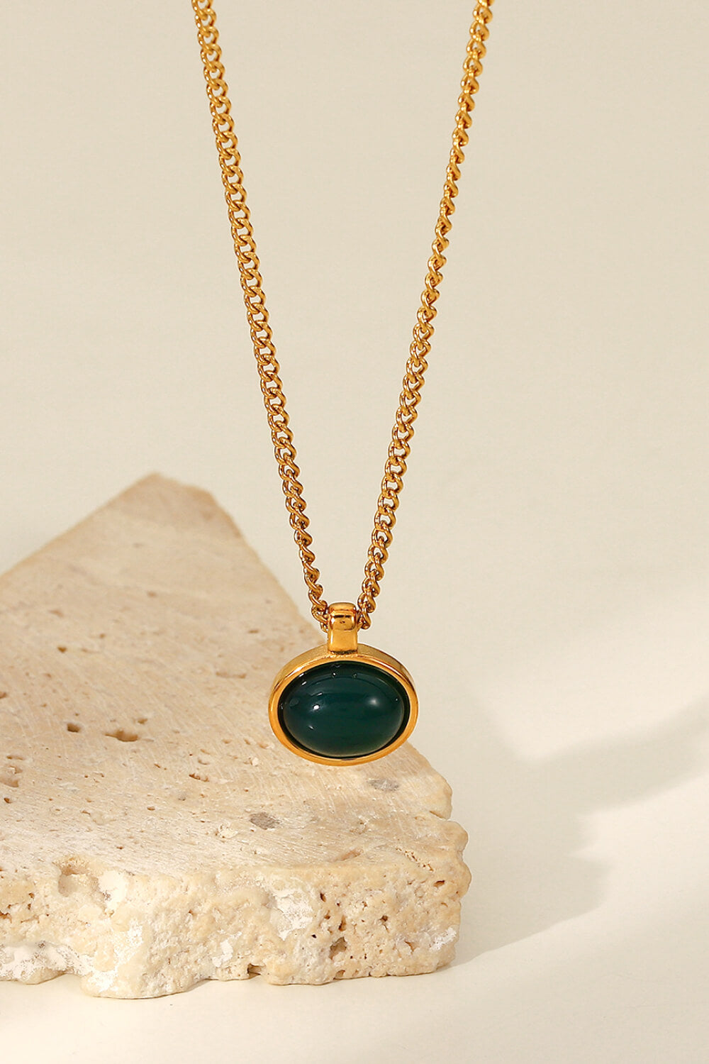 Natural Stone Geometric Pendant Necklace  Necklaces- Doll Fits