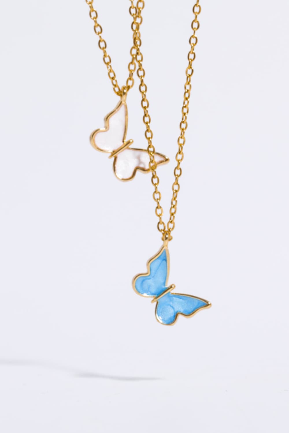 Butterfly Pendant Copper 14K Gold-Plated Necklace  Necklaces- Doll Fits