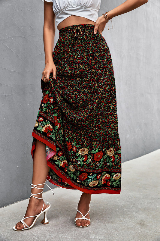 Floral Tied Maxi Skirt  Skirts- Doll Fits