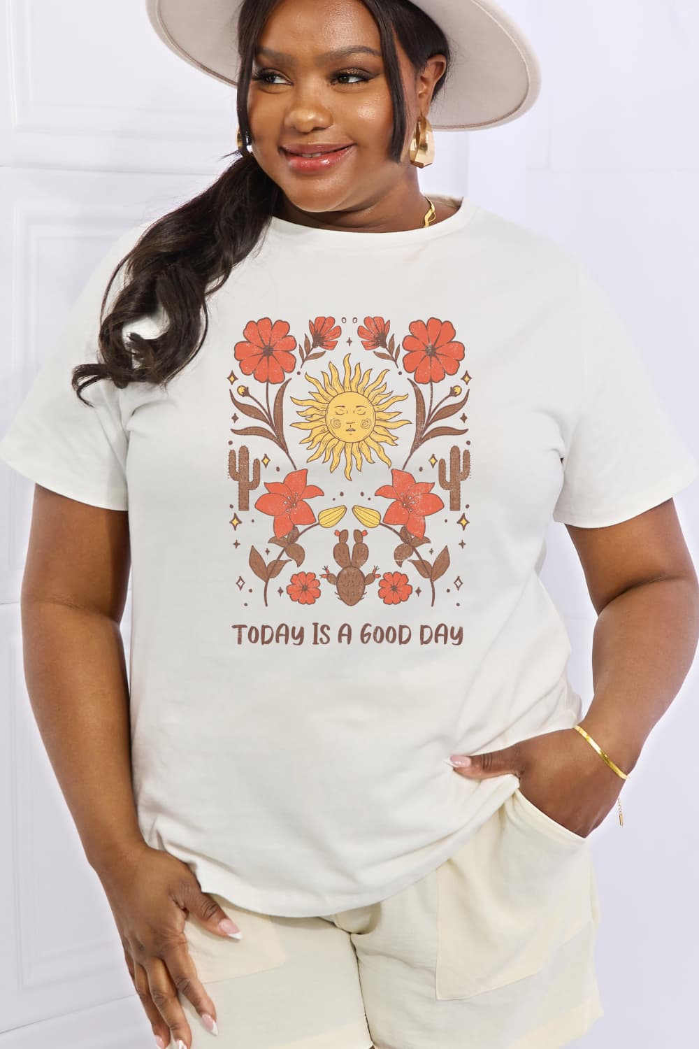 Simply Love Full Size TODAY IS A GOOD DAY Graphic Cotton Tee  - Doll Fits