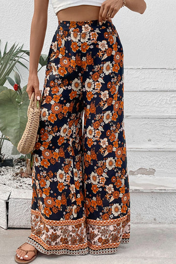 Floral Wide Leg Pants with Pockets  Pants- Doll Fits