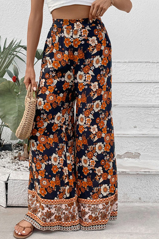 Floral Wide Leg Pants with Pockets  Pants- Doll Fits