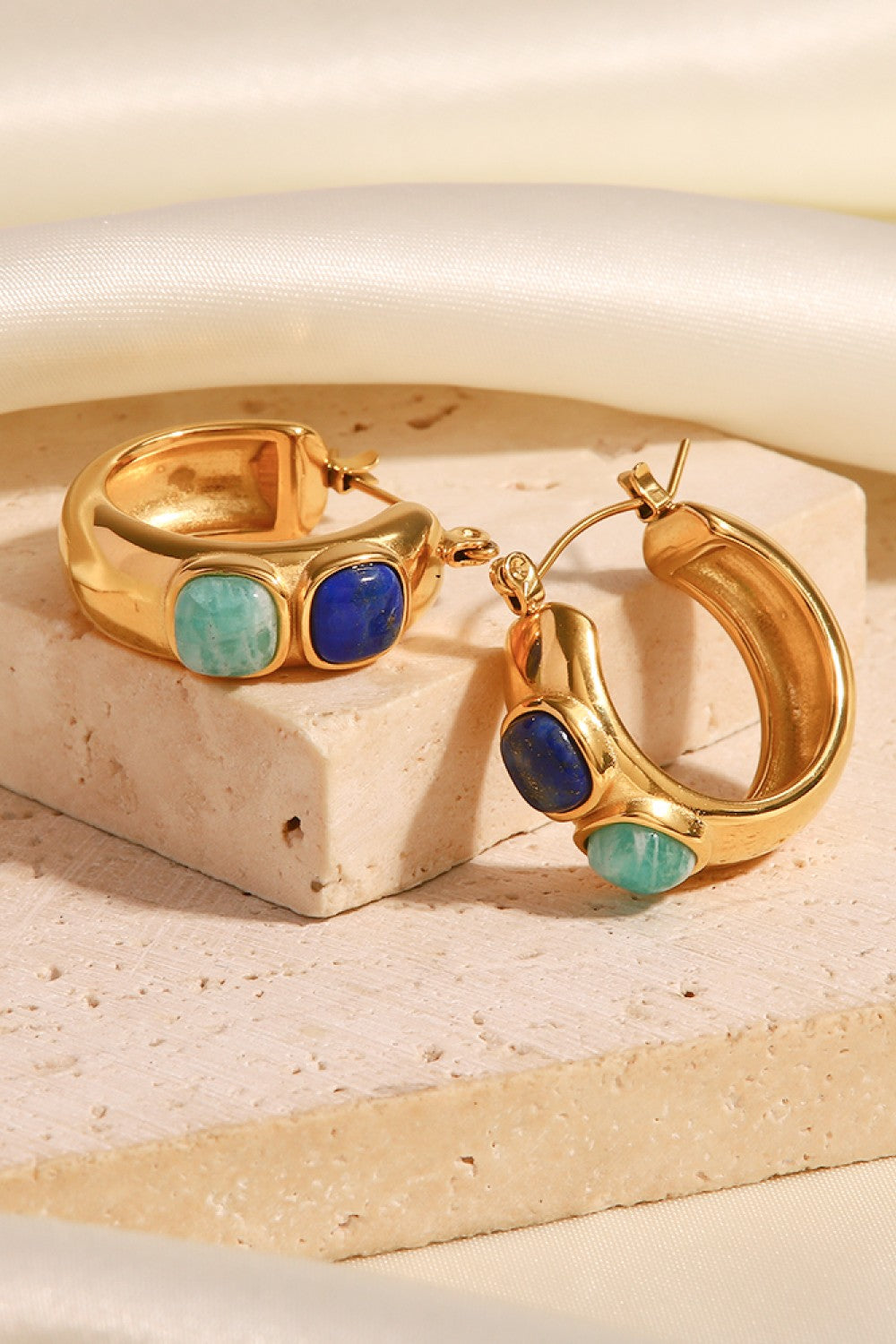 Stainless Steel 18K Gold-Plated Hoop Earrings  Earrings- Doll Fits