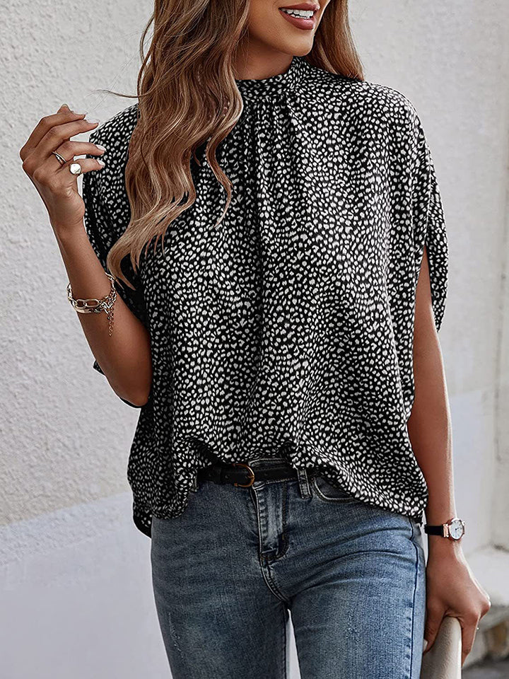 Round Neck Slit Sleeve Blouse  - Doll Fits
