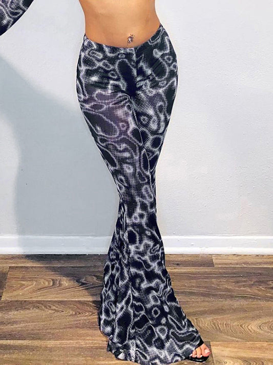 Printed Long Flare Pants  - Doll Fits