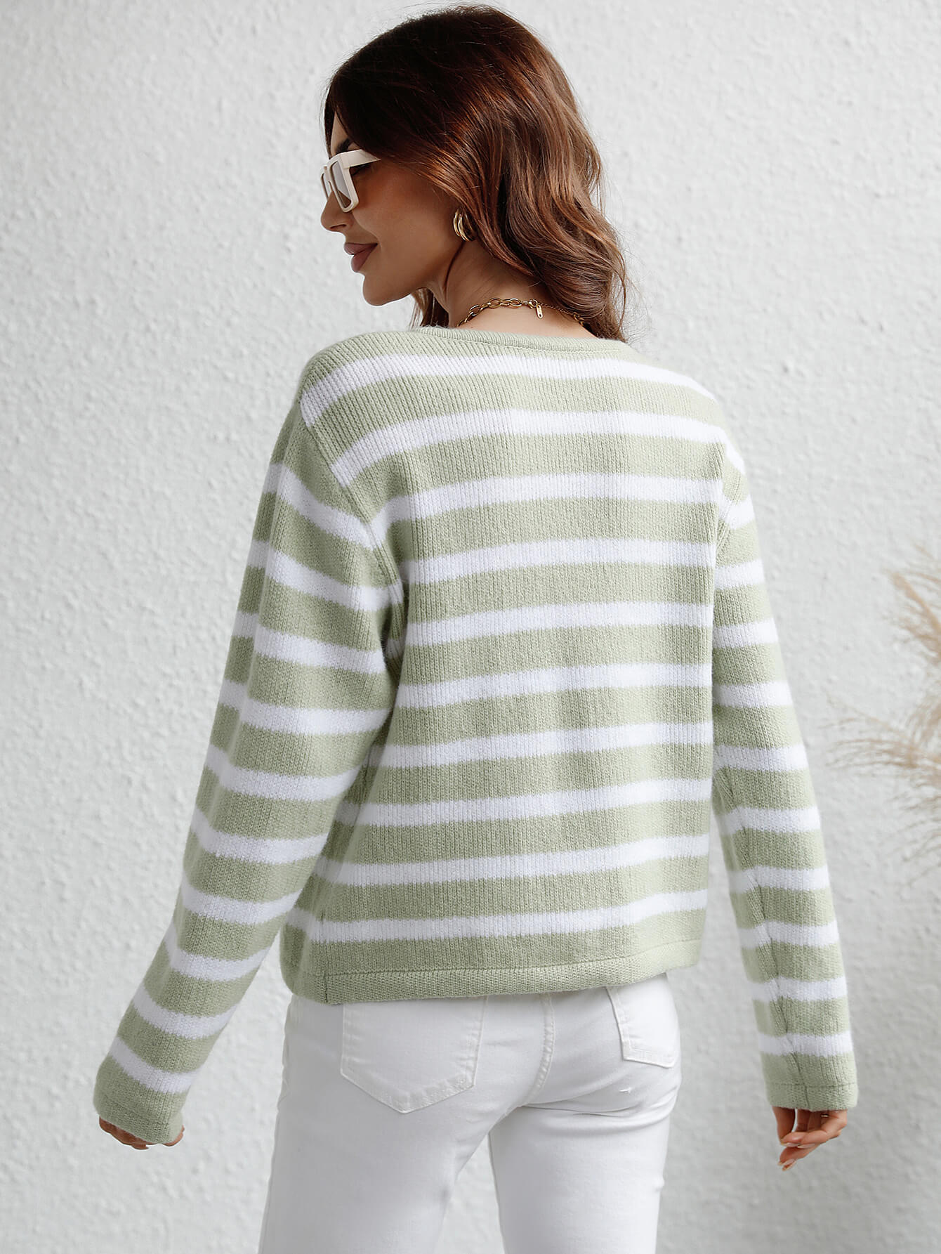 Striped Button Front Cardigan  Coats & Jackets- Doll Fits
