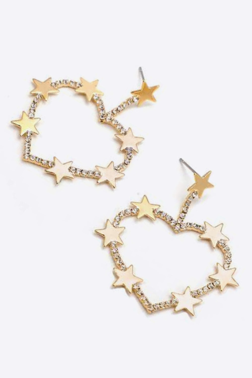 Star Zircon Heart-Shaped Earrings  Earrings- Doll Fits