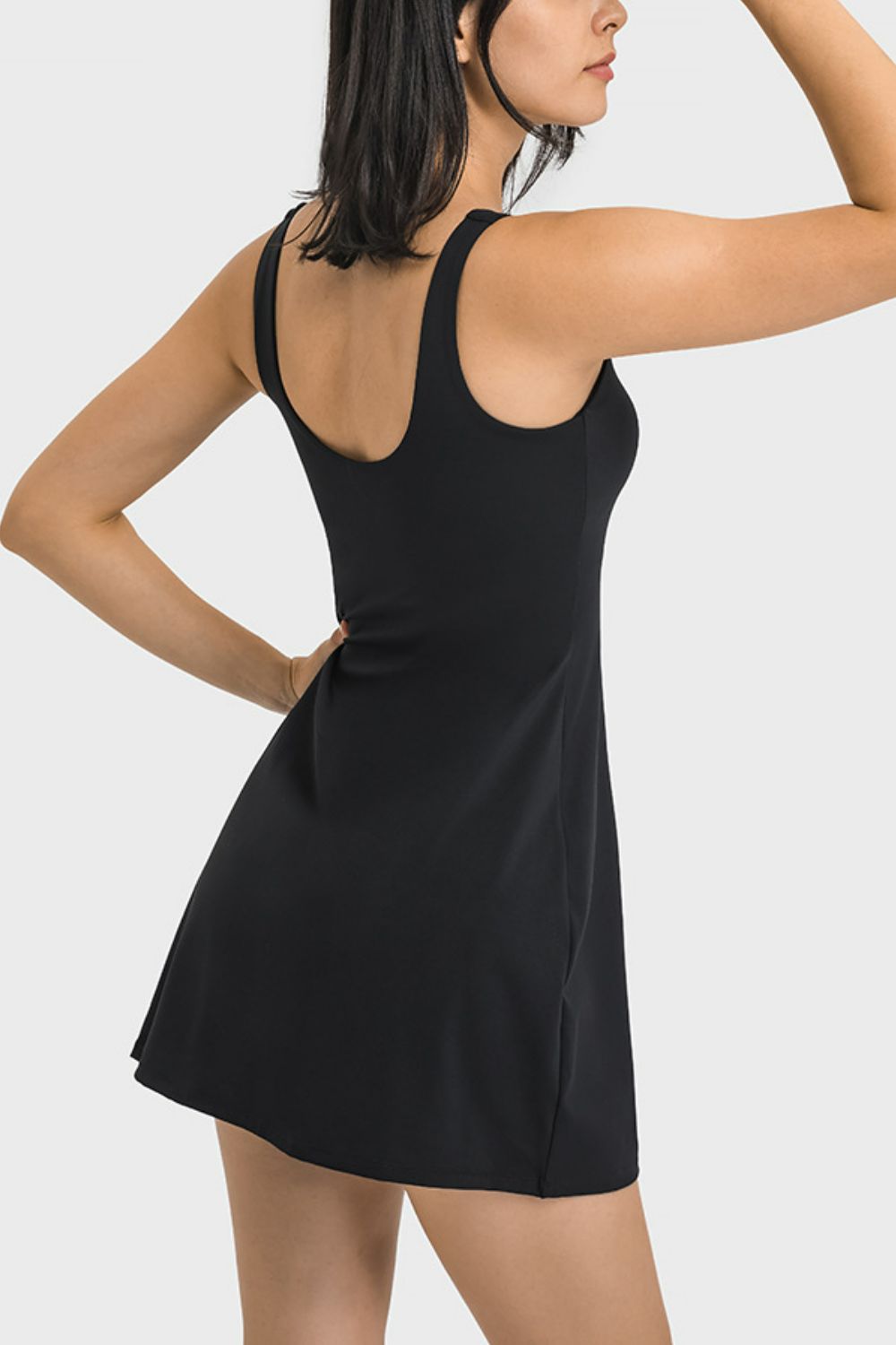 Square Neck Sports Tank Dress with Full Coverage Bottoms  Activewear- Doll Fits