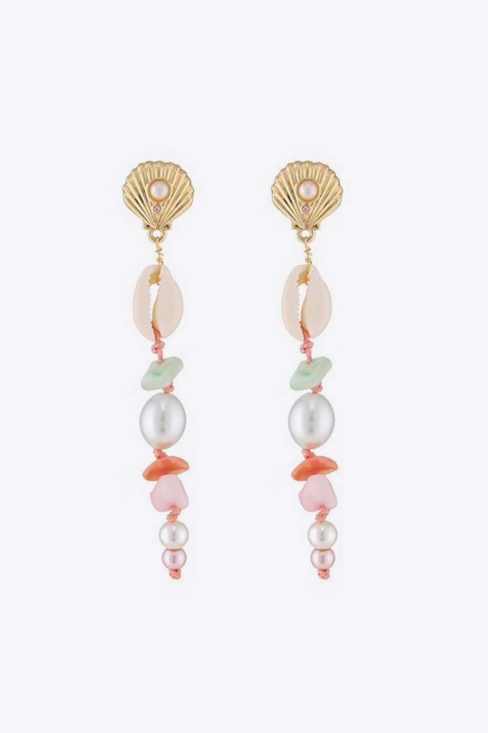 Synthetic Pearl Shell Drop Earrings  Earrings- Doll Fits