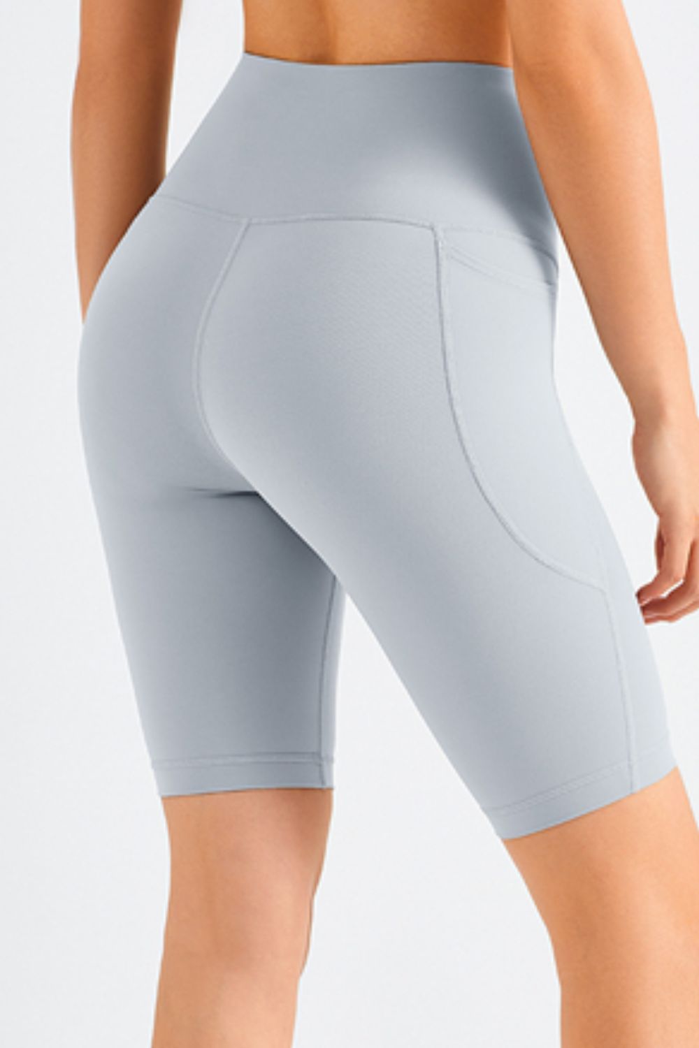 Feel Like Skin Elastic Waistband Pocket Biker Shorts  Activewear- Doll Fits