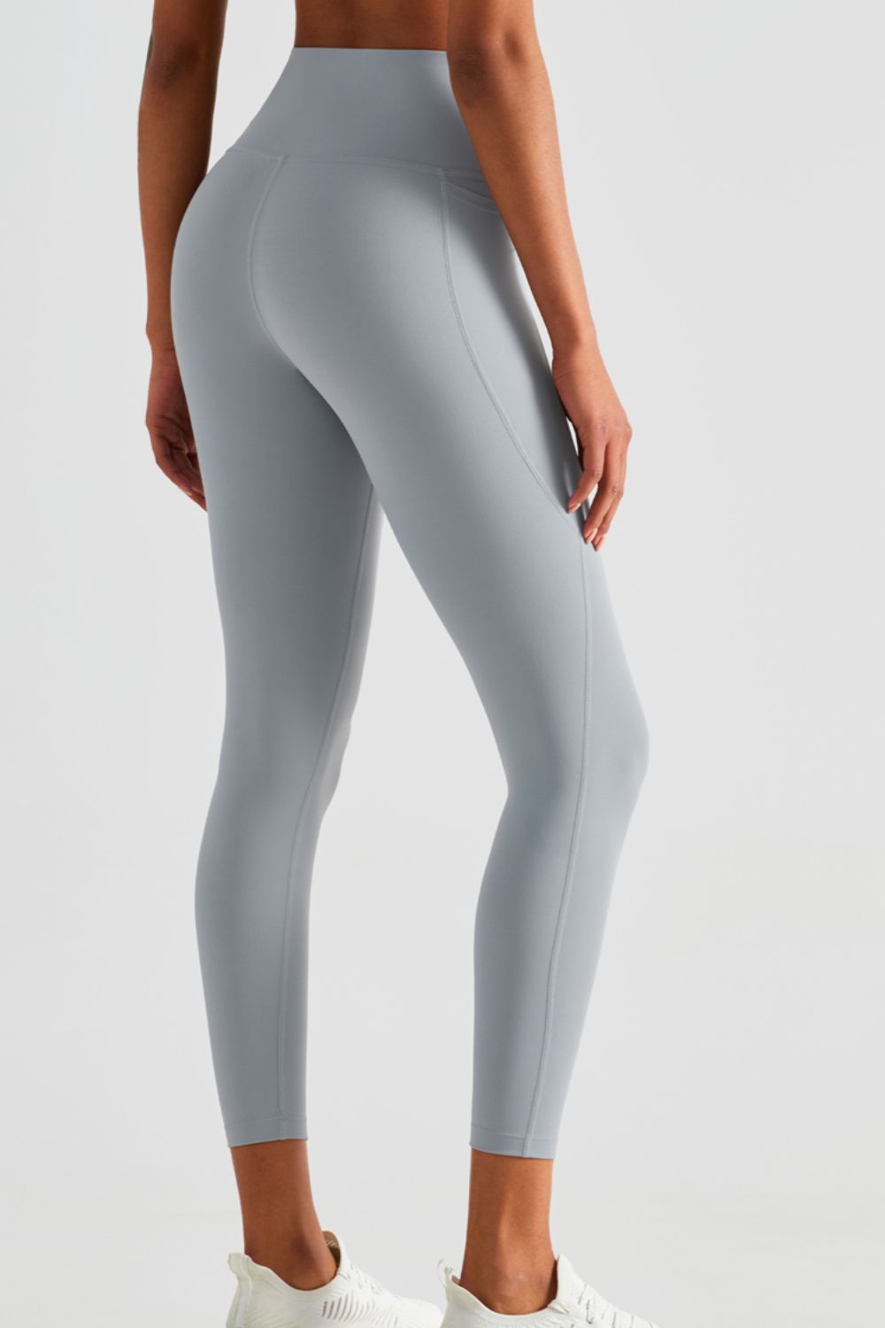 Wide Waistband Sports Leggings with Pockets  - Doll Fits