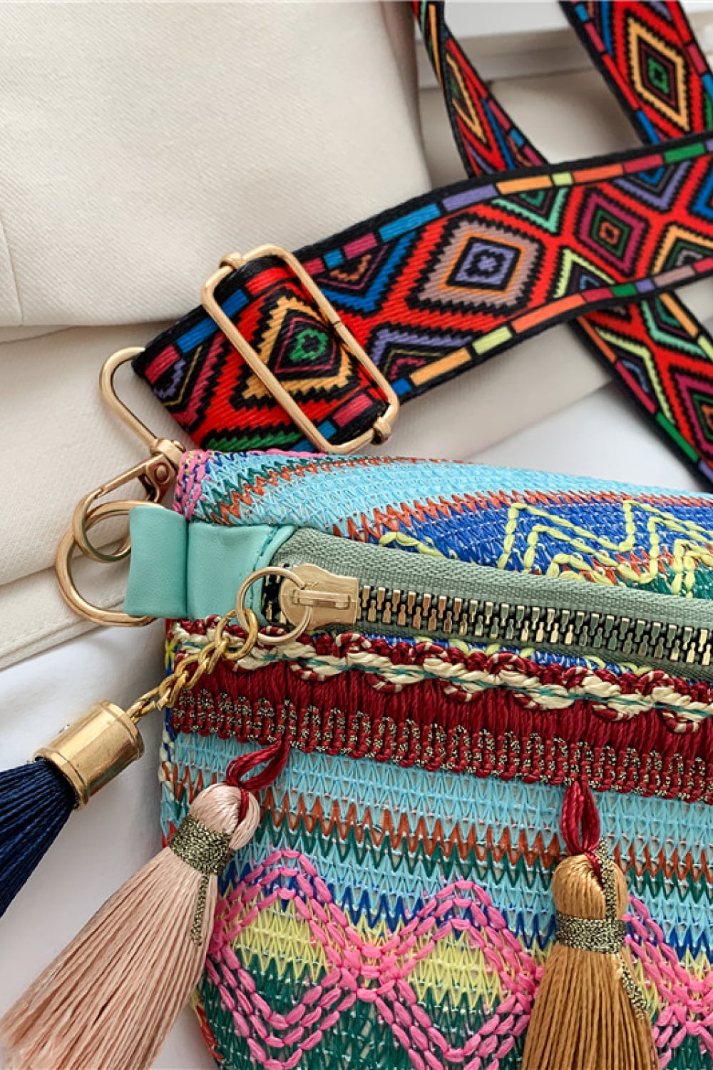 Bohemian Sling Bag with Tassels  Handbags- Doll Fits