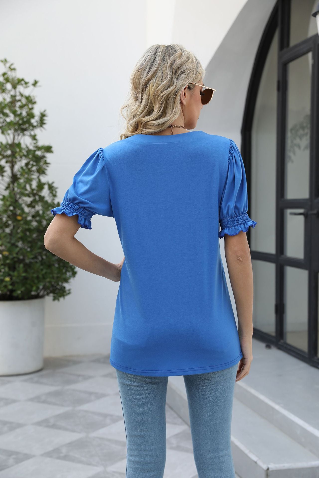 Square Neck Flounce Sleeve Top  Shirts & Tops- Doll Fits