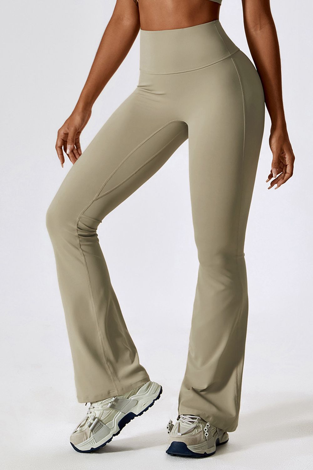 Wide Waistband Slim Fit Wide Leg Sports Leggings  - Doll Fits