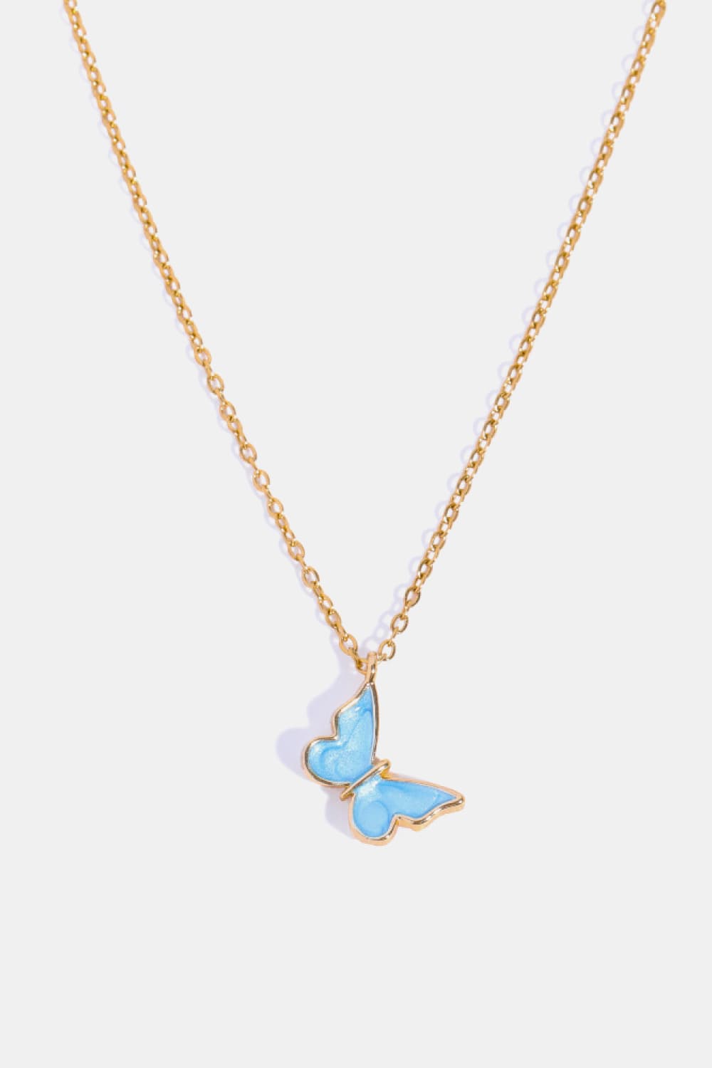 Butterfly Pendant Copper 14K Gold-Plated Necklace  Necklaces- Doll Fits