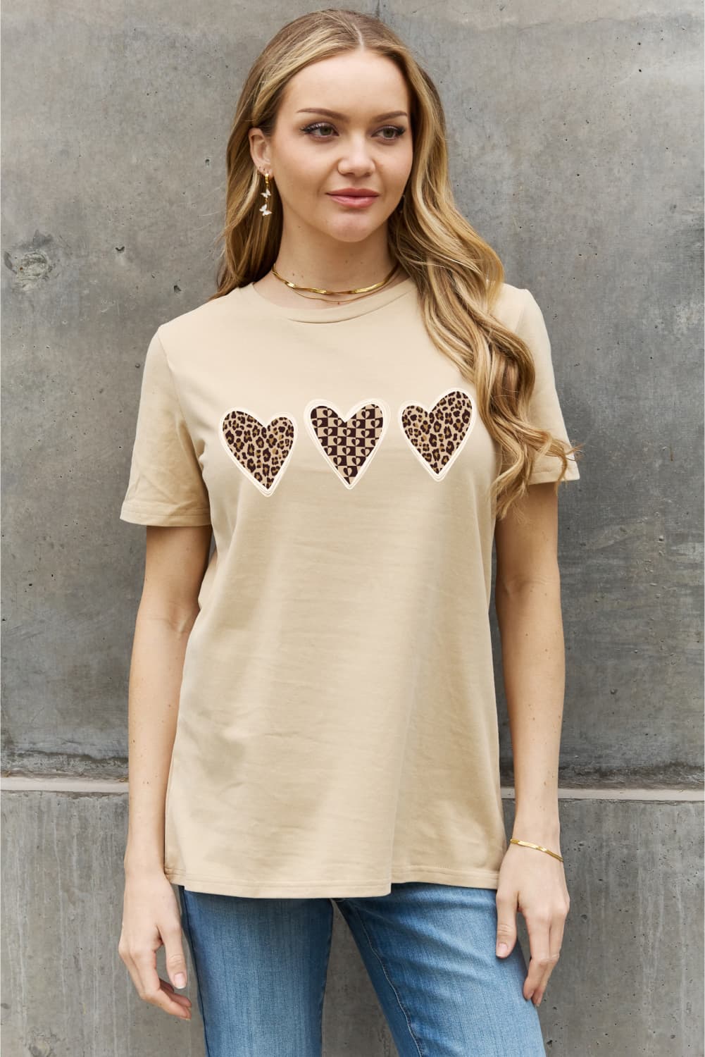 Simply Love Full Size Heart Graphic Cotton Tee  Shirts & Tops- Doll Fits