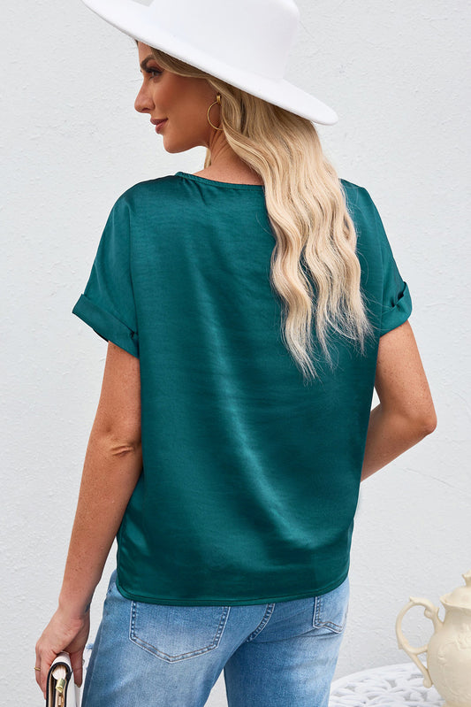 Round Neck Cuffed Sleeve Top  Shirts & Tops- Doll Fits