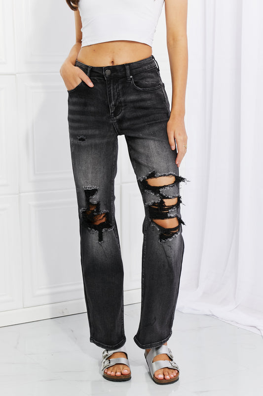 RISEN Full Size Lois Distressed Loose Fit Jeans  Pants- Doll Fits