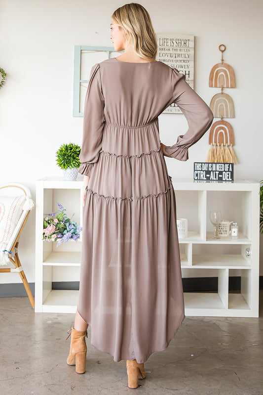 Frill Trill Flounce Sleeve High-Low Dress  Dresses- Doll Fits
