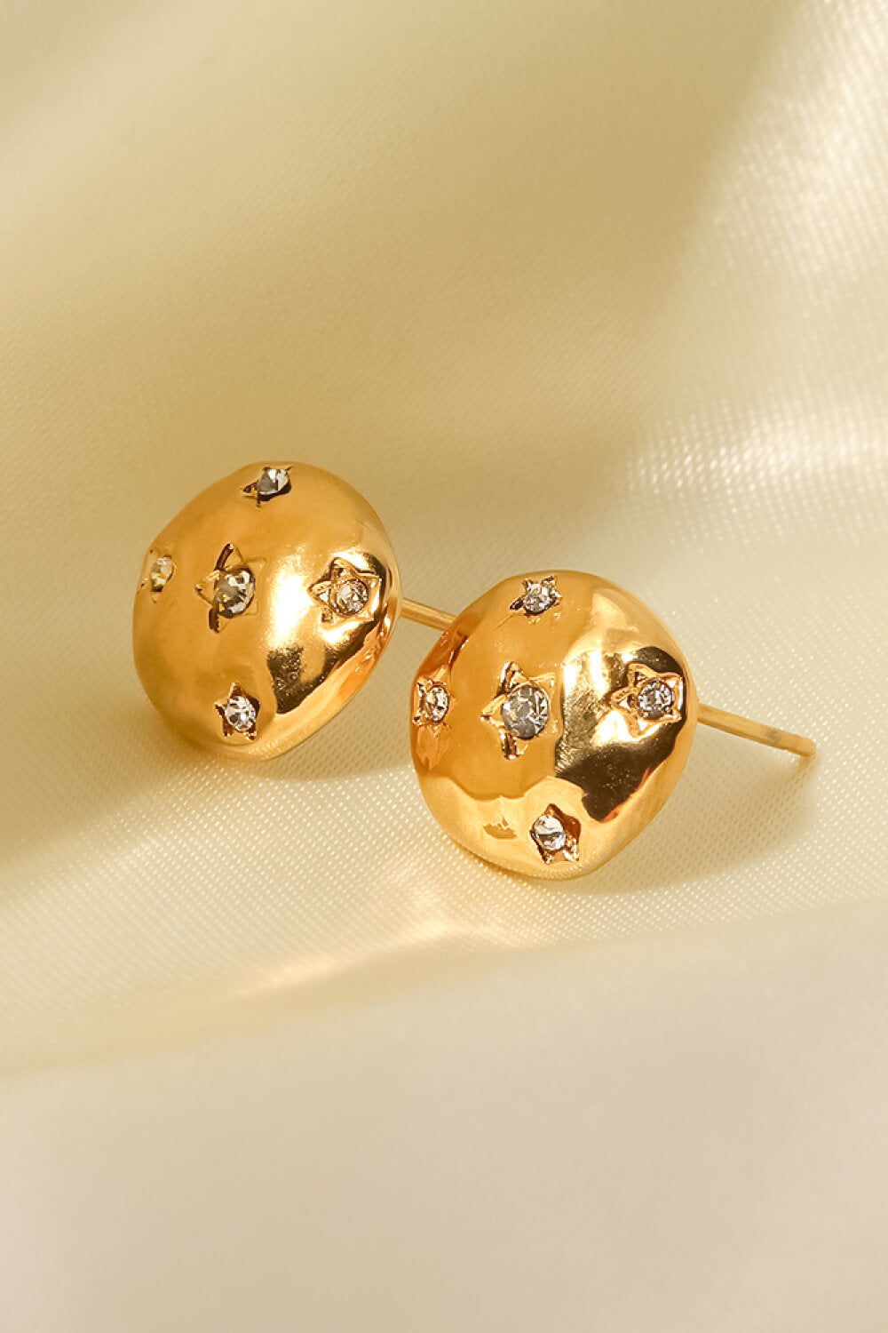 18K Gold-Plated Cubic Zirconia Stud Earrings  Earrings- Doll Fits