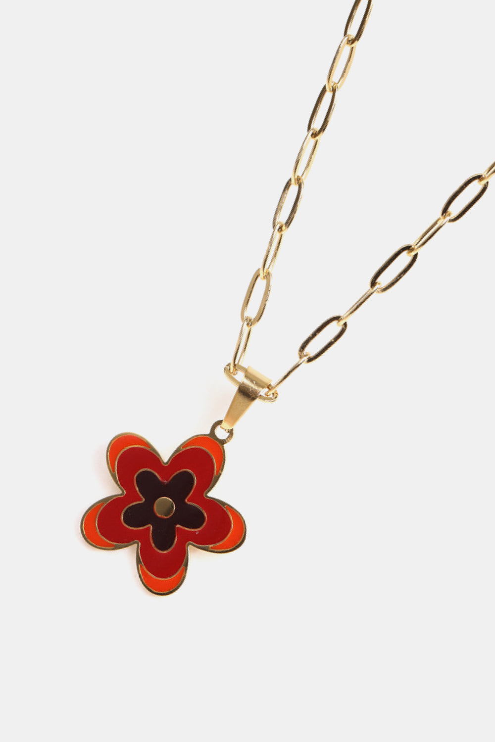 Flower Pendant Stainless Steel Necklace  Necklaces- Doll Fits