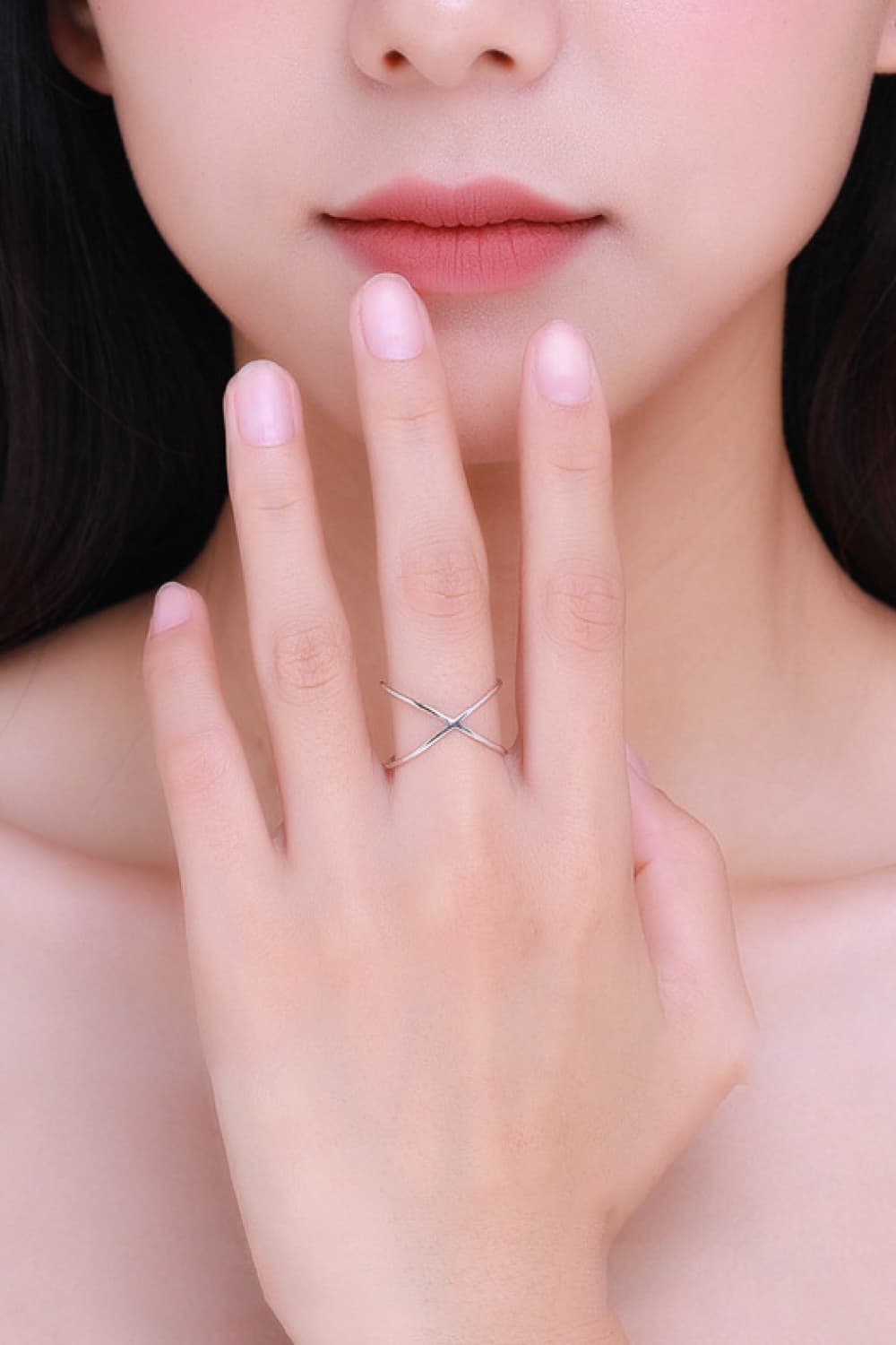 925 Sterling Silver Crisscross Open Ring  - Doll Fits