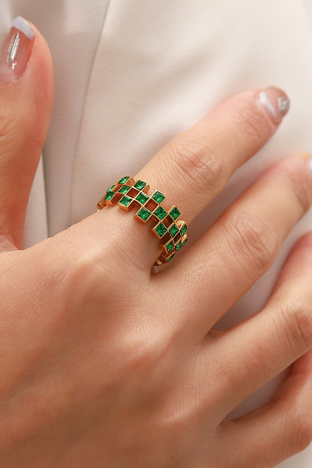 Contrast Stainless Steel 18K Gold-Plated Ring  Rings- Doll Fits