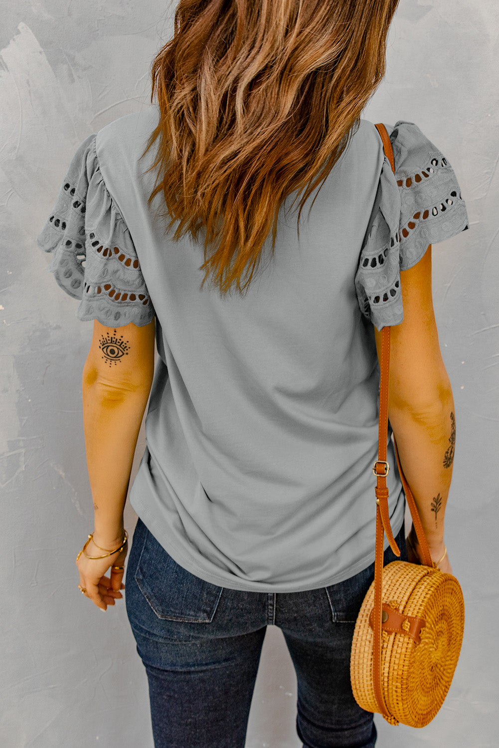 Round Neck Flutter Sleeve Top  Shirts & Tops- Doll Fits