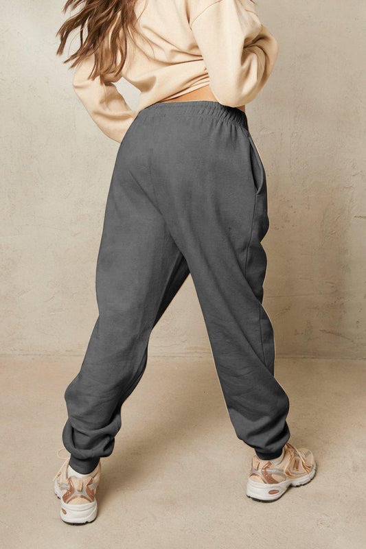 Simply Love Simply Love Full Size Drawstring Heart Graphic Long Sweatpants  - Doll Fits