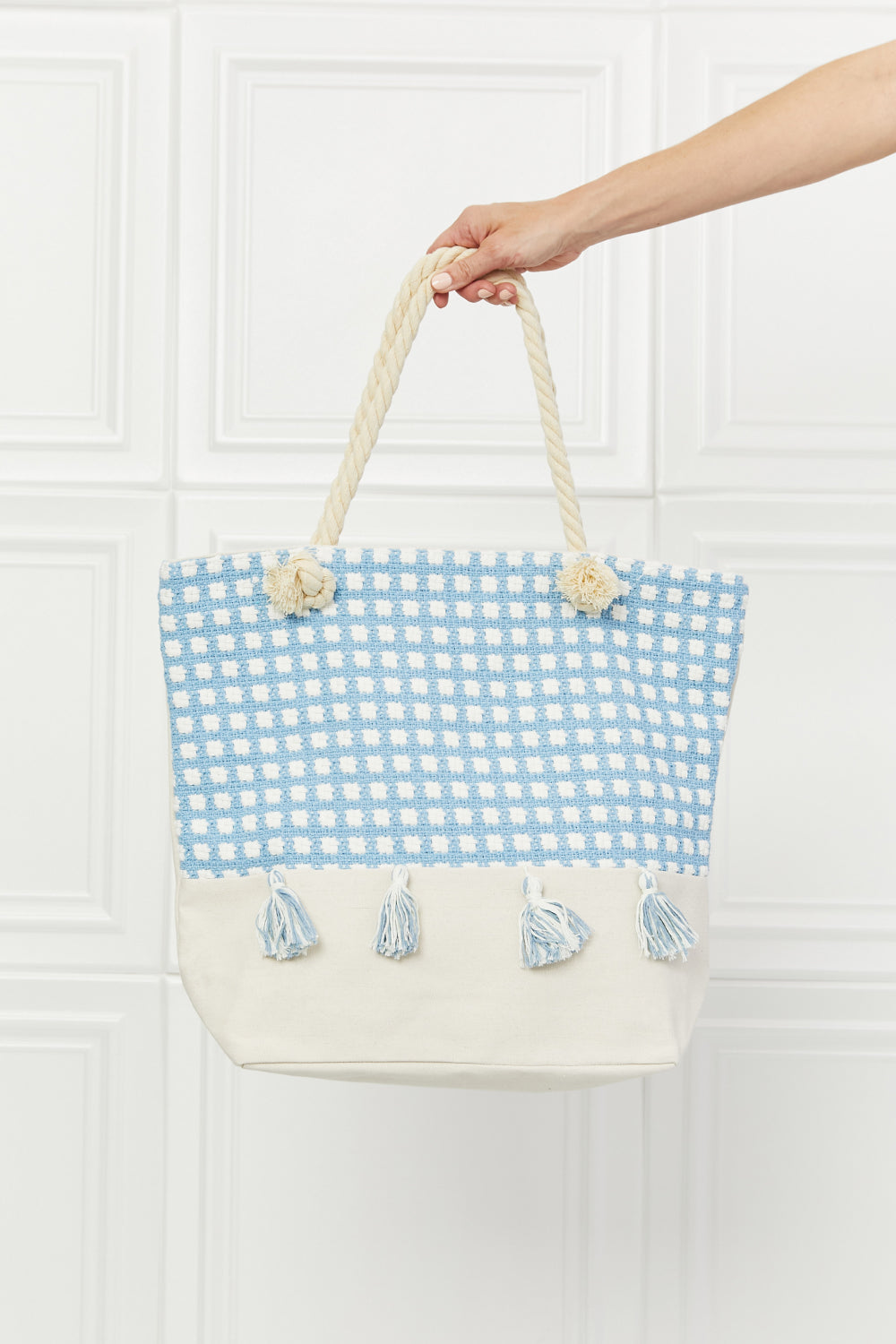 Justin Taylor Picnic Date Tassle Tote Bag  Handbags- Doll Fits