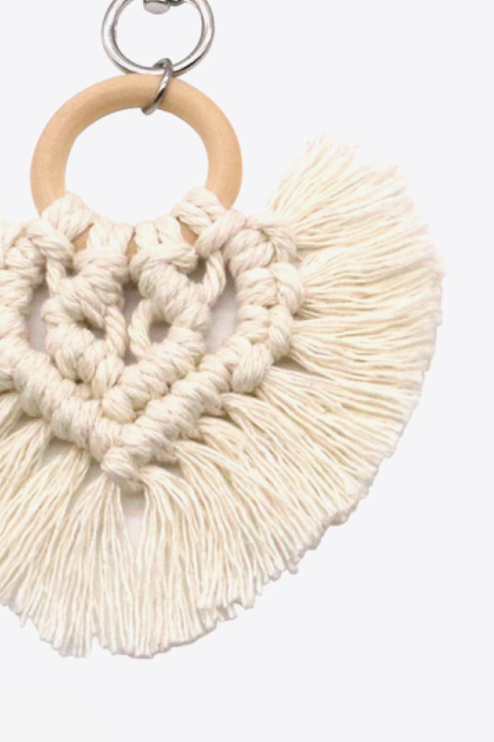 Assorted 4-Pack Heart-Shaped Macrame Fringe Keychain  Keychains- Doll Fits