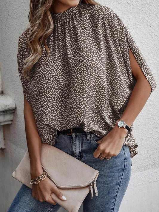 Round Neck Slit Sleeve Blouse  - Doll Fits