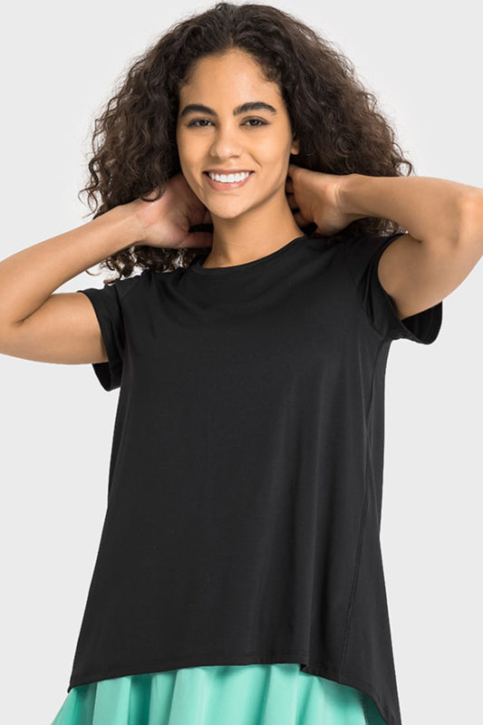 Tie Back Short Sleeve Sports Tee  - Doll Fits