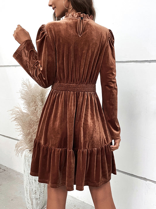 Smocked Waist Long Sleeve Dress  Dresses- Doll Fits