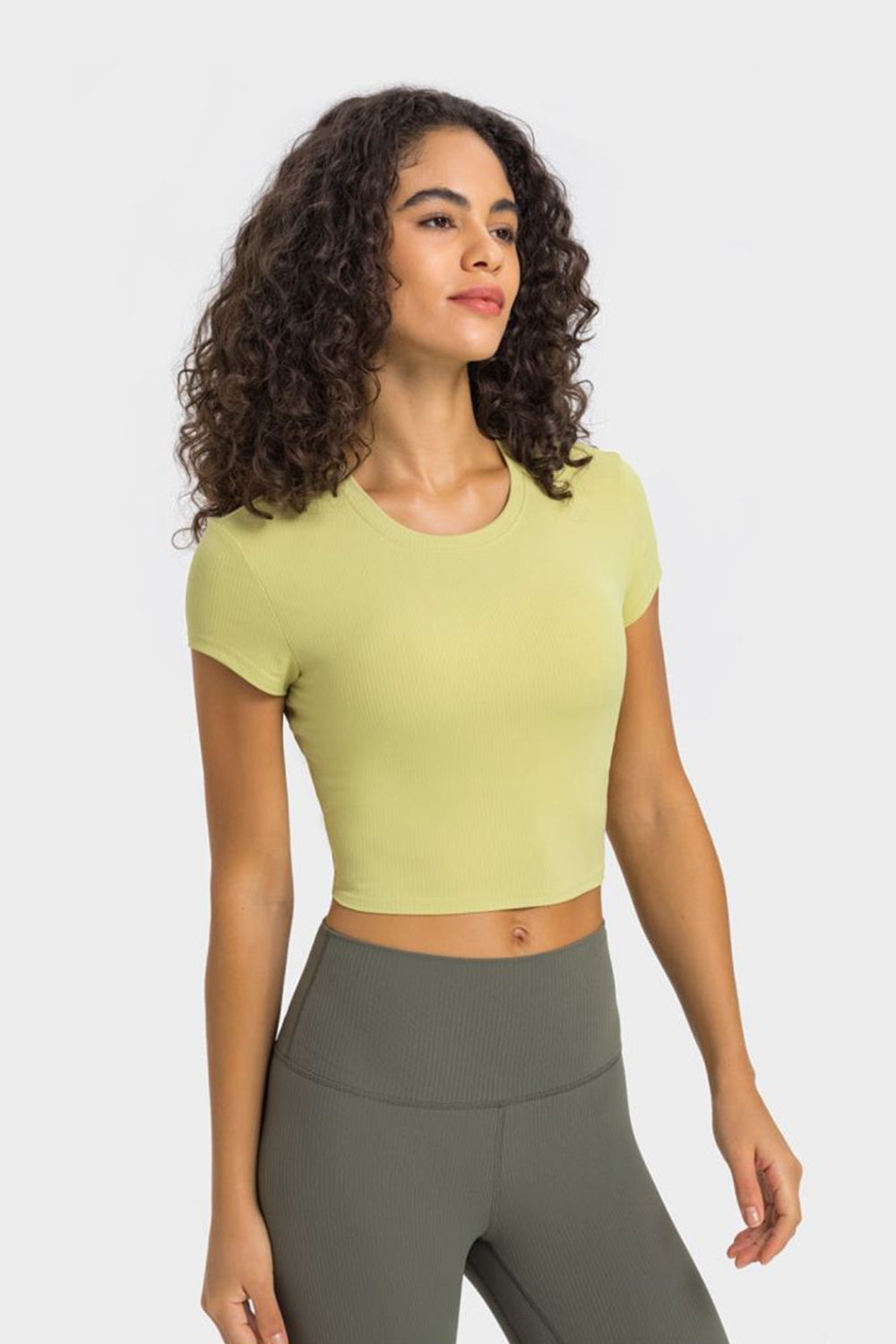 Round Neck Short Sleeve Cropped Sports T-Shirt  Activewear- Doll Fits