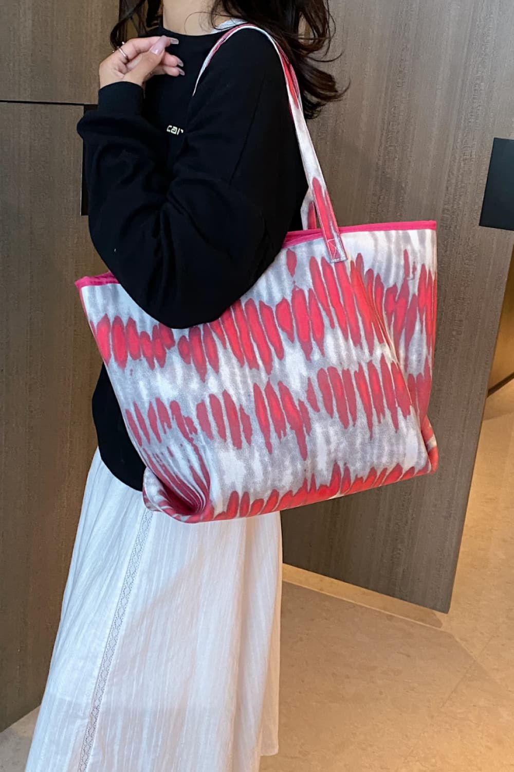 Printed PU Leather Tote Bag  - Doll Fits