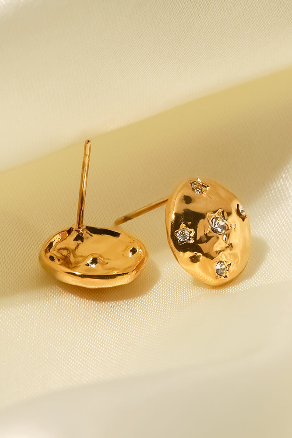 18K Gold-Plated Cubic Zirconia Stud Earrings  Earrings- Doll Fits
