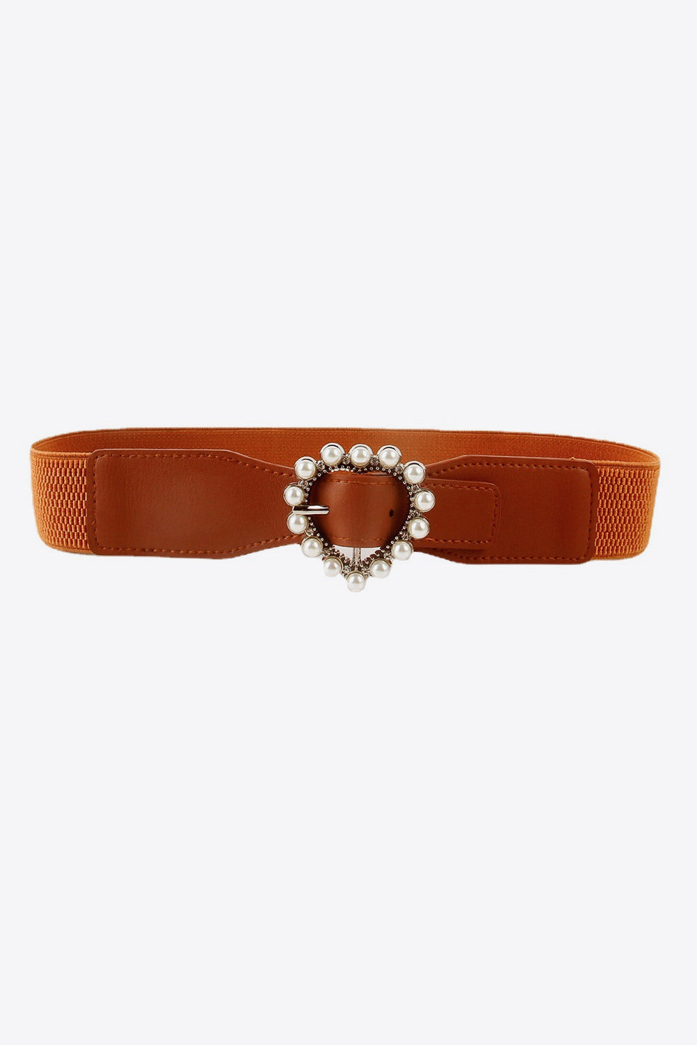Pearl Heart Buckle Elastic Belt  Belts- Doll Fits