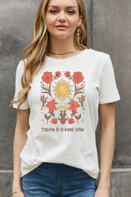 Simply Love Full Size TODAY IS A GOOD DAY Graphic Cotton Tee  - Doll Fits